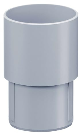 INEFA Fallrohr Verbinder DN100 / 100mm Grau PVC, Kunststoff | PVC-U Ablaufrohrverbinder Dachrinnenzubehör, einfache Steckmontage, Made in Germany