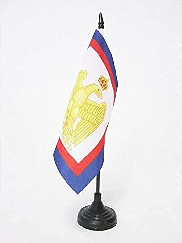 AZ FLAG Drapeau de Table Napoléon 1er 15x15 cm Socle Plastique | Usage intérieur Drapeau de bureau de l'Empire français de napoléon finition cousue et bords renforcés polyester 100D
