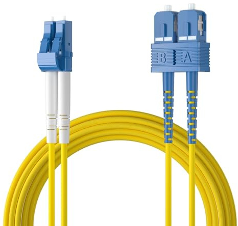 10Gtek OS2 SC à LC Câble Fibre Optique 3m, 9/125 Monomode Duplex Jarretière Optique LSZH pour SFP, Convertisseur de Média