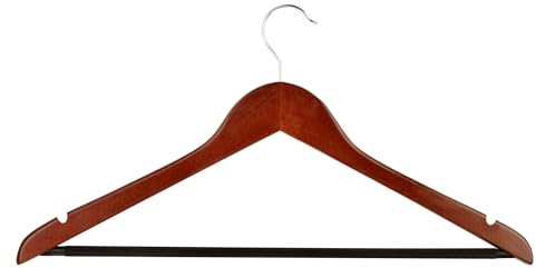 Honey-Can-Do No Slip Wooden Coat Hangers, Cherry Wood, 24-Pack