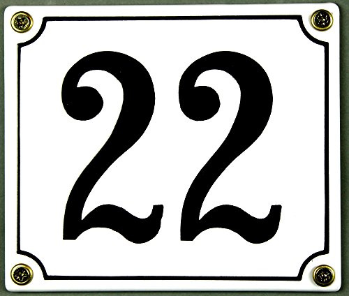Buddel Bini Wetterfestes Emaille Hausnummernschild 22 12 x 14 cm, sofort lieferbar, weiß
