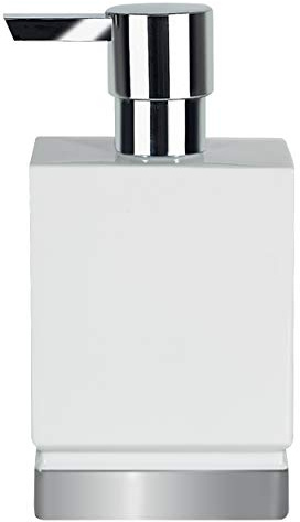 Spirella Seifenspender Roma Flüssigseifen-Spender Porzellan 300ml Weiß/Silber, Unique