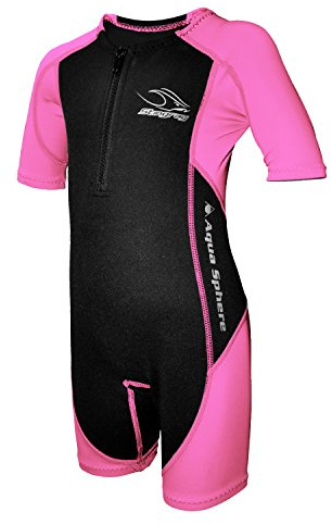 Aqua Sphere Stingray Schwimmanzug Neopren für Kinder schwarz/pink,XXL-152-12 Jahre
