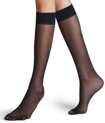 FALKE Matt Deluxe 20 DEN W Kh trasparenti velati tinta unita 1 paio, Calzini lunghi Donna, Blu Marine 6179, 39-42