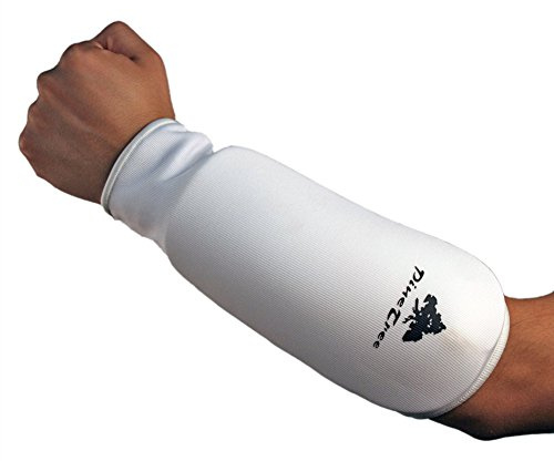 Cloth Forearm Guard Taekwondo, Martial Arts, MMA Forearm Protective Gear Protector for Sparring (Black/White; Child Small to Adult XL) (White, S)
