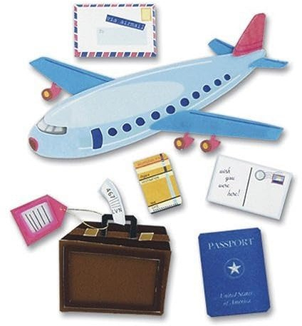 Jolee's Boutique SPJB200 Ekspjb200 Jolees Boutique Sticker 3D Airplane Travel
