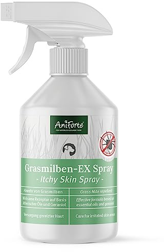 AniForte Grasmilben-EX Spray 500ml - Grasmilbenspray für Hunde, effektive & langzeitige Abwehr gegen Grasmilben & Parasiten, beruhigt gereizte Haut & lindert Juckreiz