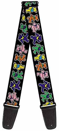Grateful Dead Gitarrengurt, Tanzbären, Schwarz, mehrfarbig, 5,1 cm breit