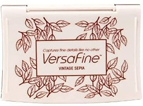 Tsukineko Versafine Stempelkissen, Vintage Sepia, Synthetic Material, braun, 9.4 x 7.6 x 1.8 cm