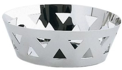 Alessi KK16 Cestino Rotondo Traforato in Acciaio Lucido, 18.1 cm