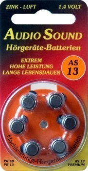 AudioSound Typ 13-30 Stück Hörgerätebatterien