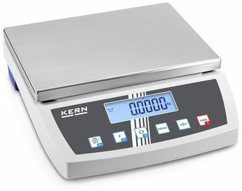 KERN IoT-Line Tischwaage mit Großem Wägebereich und Robuster Edelstahl-Wägeplatte, Hochauflösende, 36kg Wägebereich, 0.2g Ablesbarkeit, 350mm x 390mm x 120mm