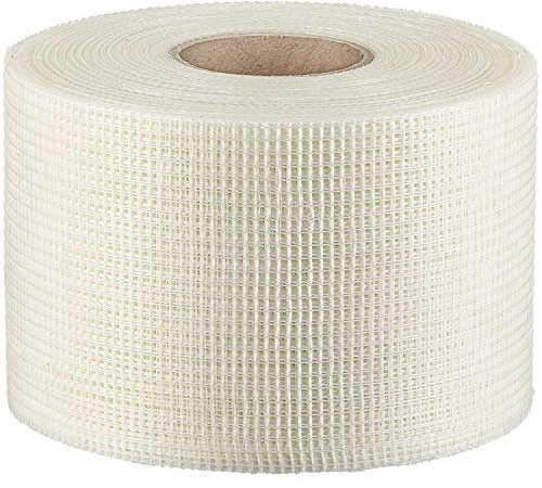 Colorus Gitterband 100 mm x 90 m selbstklebend Glasfaser Fugenband | Bewehrungsstreifen mit 75 g/m² zur Stoßkantenüberbrückung – Fugendeckstreifen für Risse und Löcher im Trockenbau