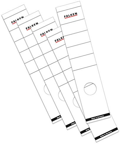 FALKEN 10x Ordner-Rückenschild 60 x 290 mm selbstklebend weiß | Made in Germany für 8 cm breite Ordner Etiketten