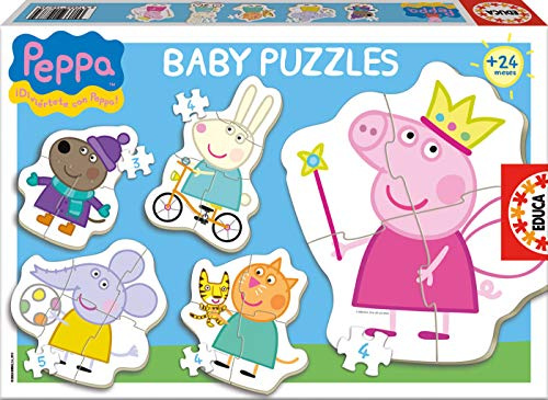 Educa - Peppa Wutz Puzzle für Kinder ab 2 Jahren | Baby Puzzleset mit 5 Puzzles für Kinder | Peppa Pig (15622)