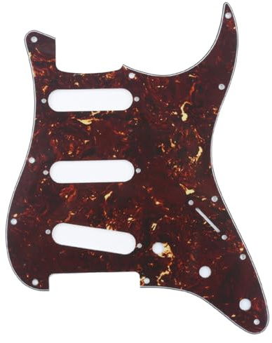 Musiclily Pro 11 Löcher SSS ST Schlagbrett Pickguard 4-lagig Tortoise Shell | für Fender American/Mexican Standard Strat Modern Style E-Gitarre