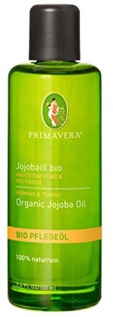 PRIMAVERA Pflegeöl Jojobaöl bio 100 ml - Aromaöl, Naturkosmetik - feuchtigkeitsspendend bei fettiger, gereizter Haut - vegan