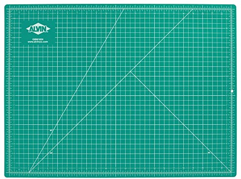 ALVIN GBM Self-Healing Cutting Mat 18 x 24 inch | Double-Sided Green/Black | 5-Layer Gridded Surface for Arts, Crafts and Sewing - Model GBM1824