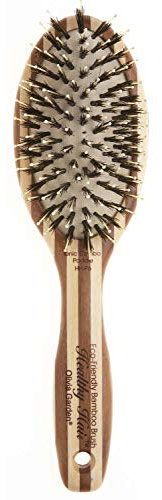 Olivia Garden Healthy Hair Spazzola Piatta Combo in Bambù, Setole in puro cinghiale e Nylon, Taglia M, P6