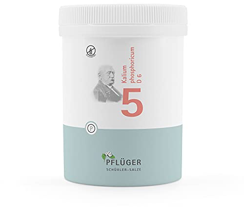 PFLÜGER Schüßler-Salz Nr. 5 Kalium phosphoricum D6, 1000 Tabletten | Das Salz der Nerven und Psyche, Schüssler Salze, glutenfrei, Arzneimittel