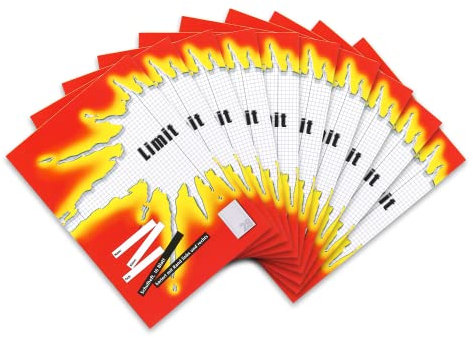 Limit Schulheft A4, 16 Blatt, Lineatur 28, kariert mit Rand, rot, 10 Stück
