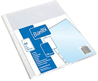 BANTEX Schutzumschlag für Dokumente A4, Transparente Dokumentenhülle, Erbsenmuster, Folienhüllen, Prospekthülle 50 µ, Dokumentenumschlag, Aufbewahrung von Dokumenten, Sichthülle, 100 Stück