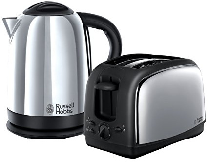 Russell Hobbs 21830 Lincoln Twin Pack Polished Kettle and 2 Slice Toaster, Polished Stainless Steel