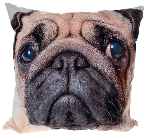 Dog Print Visage Pug Dog Cushion 22 centimetres by Joe Davies