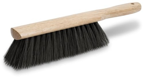 Marshalltown 13 1/2 Inch Beaver Tail Brush, Masonry Brush with Black Horsehair Fibers, Concrete Shop Brush for Masonry and Mortar Work, Made in the USA, 6517