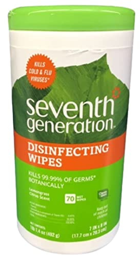 Disinfecting and Cleaning Wipes, 7 x 8, White, 70/Canister