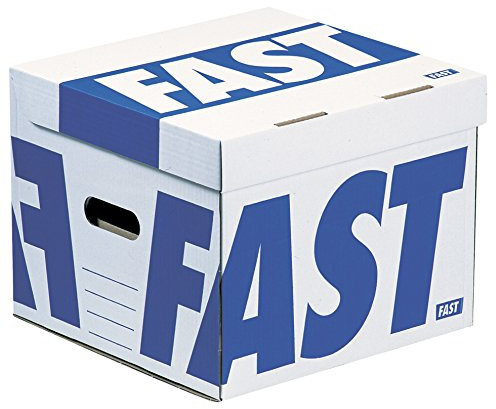 Fast Lot de 10 Caisses à Documents Montage Manuel 35 x 35 x 28cm Bleu