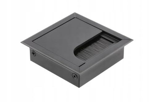 80 x 80 Black Desk Cable Tidy Outlet Metal SQUARE CUBE GROMMET INSERT