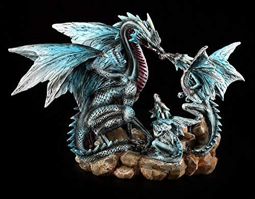 Drachen Figur - Mutter mit Zwei Jungtieren