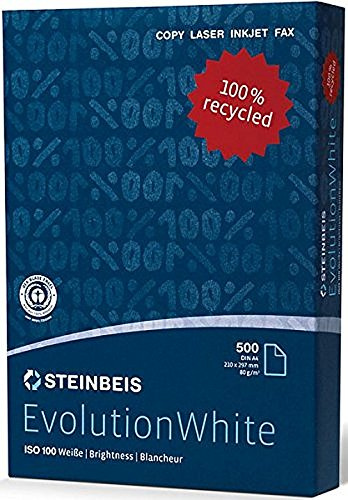 Steinbeis Eco-Premium-Papier - EvolutionWhite 2500 Blatt - 80 g/qm - ISO100 - DIN-A4 - Cradle-to-Cradle®-Zertifikat in Silber