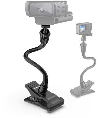 Smatree Flexible Jaws Flex Clamp Mount Gooseneck Extension Compatible for OSMO 360,Webcam C925e/C922x/C922/C930e/C930/C920x,N60/Hello Cam,Gopro Hero13/12/11/10/9/8/7/6/5/4/2018/Arlo Ultra/Pro 2/Pro 3