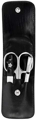 Pfeilring Maniküre Taschenetui, Rindleder, schwarz, 3-tlg., blau, M, 1012413210