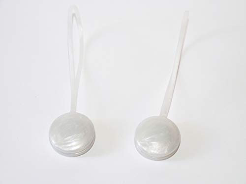 Nonsoloplastica Set di 2 Calamite per Tende Bianco Perla