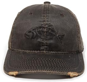 Outdoor Cap Bonefish Kappe aus verwitterter Baumwolle, Verstellbarer Verschluss, Dunkelbraun