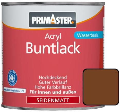Primaster Acryl Buntlack 750ml Lehmbraun Seidenmatt Wetterbeständig Holz&Metall