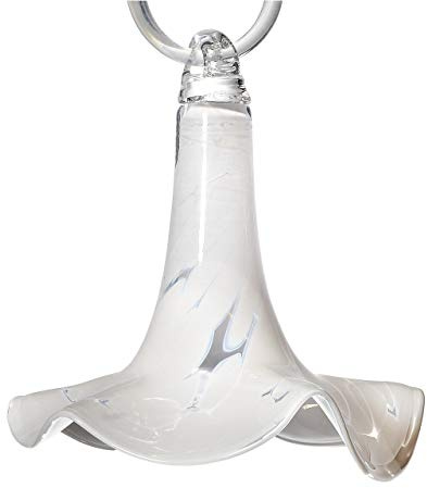 Trompetenblüte Gartenblume Glas Blume hängend klein Weiß 16 cm inkl. Stab