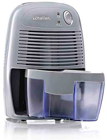 Schallen 500ml Mini Portable Compact Air Dehumidifier for Damp, Mould, Moisture in Home, Kitchen, Bedroom, Caravan, Office, Garage, Bathroom, Basement (Grey)