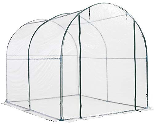 Outsunny Gewächshaus Foliengewächshaus Treibhaus Frühbeet Tomatenhaus Pflanzenhaus 250 x 200 x 200 cm