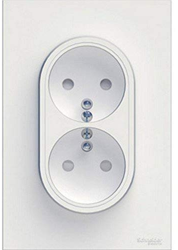 Schneider Electric SC5S52A089 Odace - Marco embellecedor para enchufes (2 orificios, con toma de tierra, 230 V), color aluminio