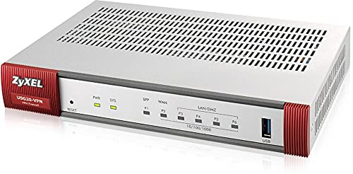 ZyXEL Next Generation VPN Firewall mit 1 WAN, 1 SFP, 4 LAN/DMZ Gigabit Ports [USG20-VPN] USG20-VPN (10 VPNs)