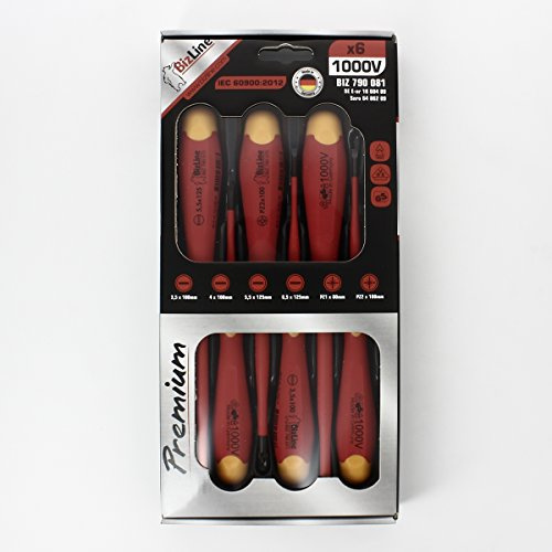 kit de 6 tournevis - isolées 1000v - i-slim - plat et pz - bizline 790081