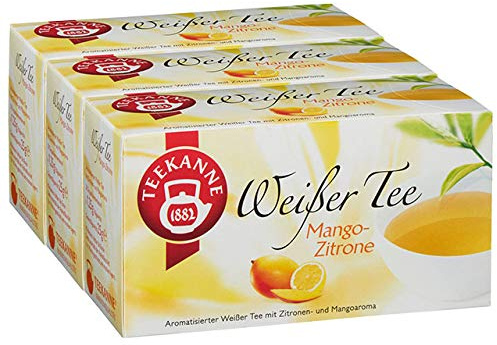 Teekanne Wei?er Tee Mango-Zitrone 20 Beutel, 3er Pack (3 x 25 g Packung)