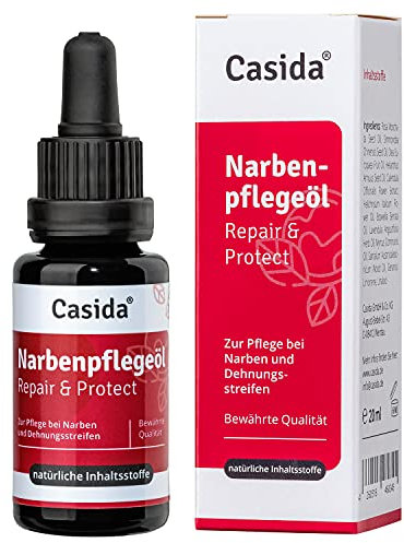 Casida Narbenpflege-Öl Repair & Protect - zur Narbenbehandlung bei Akne, Dehnungsstreifen und anderen Narben - das pflanzliche Narbenöl für die tägliche Körperpflege