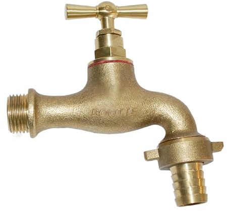 Boutt 2152344 R18BR - Rubinetto da giardino in ottone 20 x 27, presa rubinetto 19