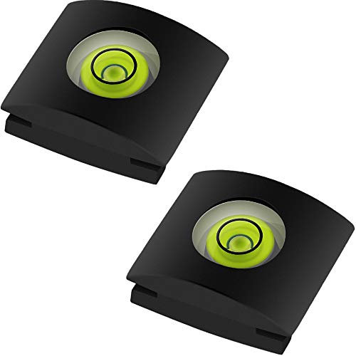 Camera Flashlight Hot Shoe Cover with Bubble Spirit Level for Canon Nikon Panasonic Fujifilm Olympus Pentax Sigma DSLR/SLR/EVIL Camera -Pack of 2