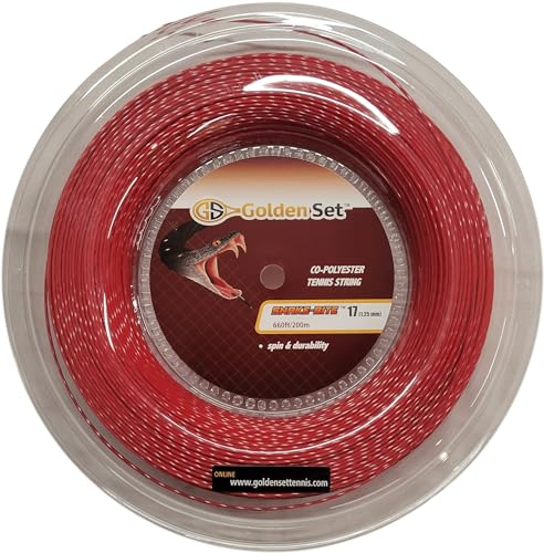 Gyllene set ormbite polyester tennissträng (röd, 17 Gauge rulle (660 fot/200 mm)